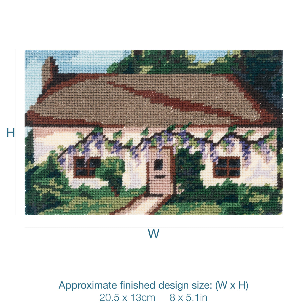 Trimits Spring Cottage half stitch tapestry kit on printed canvas