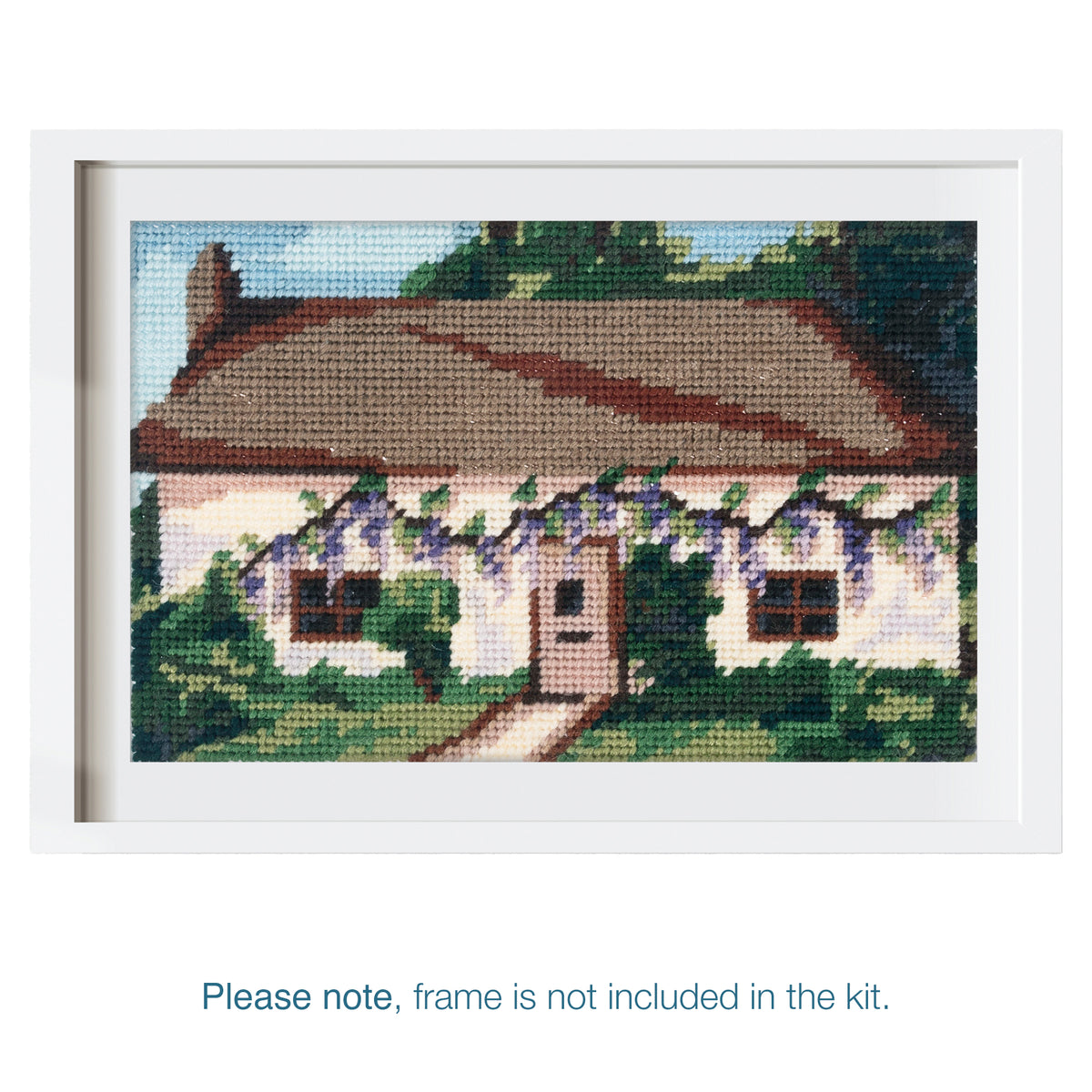 Trimits Spring Cottage half stitch tapestry kit on printed canvas