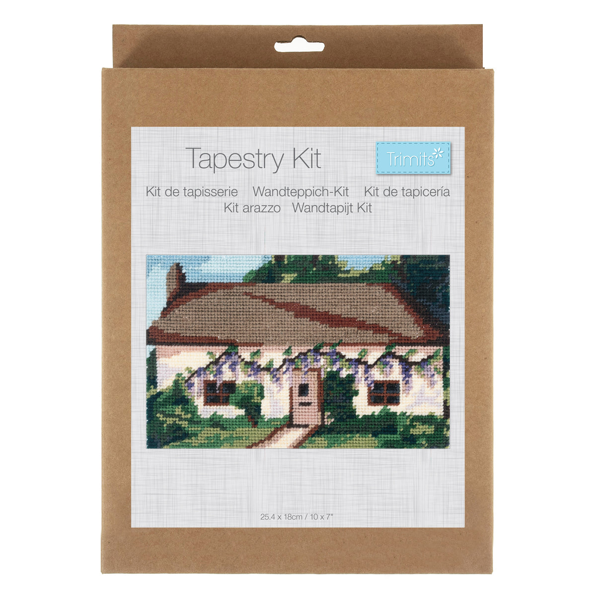 Trimits Spring Cottage half stitch tapestry kit on printed canvas