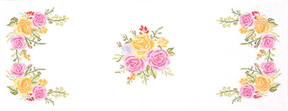 Trimits Floral Bouquet cross stitch table runner kit with printed design