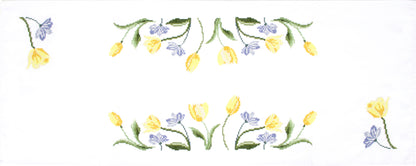 Trimits Tulips cross stitch table runner kit with printed design