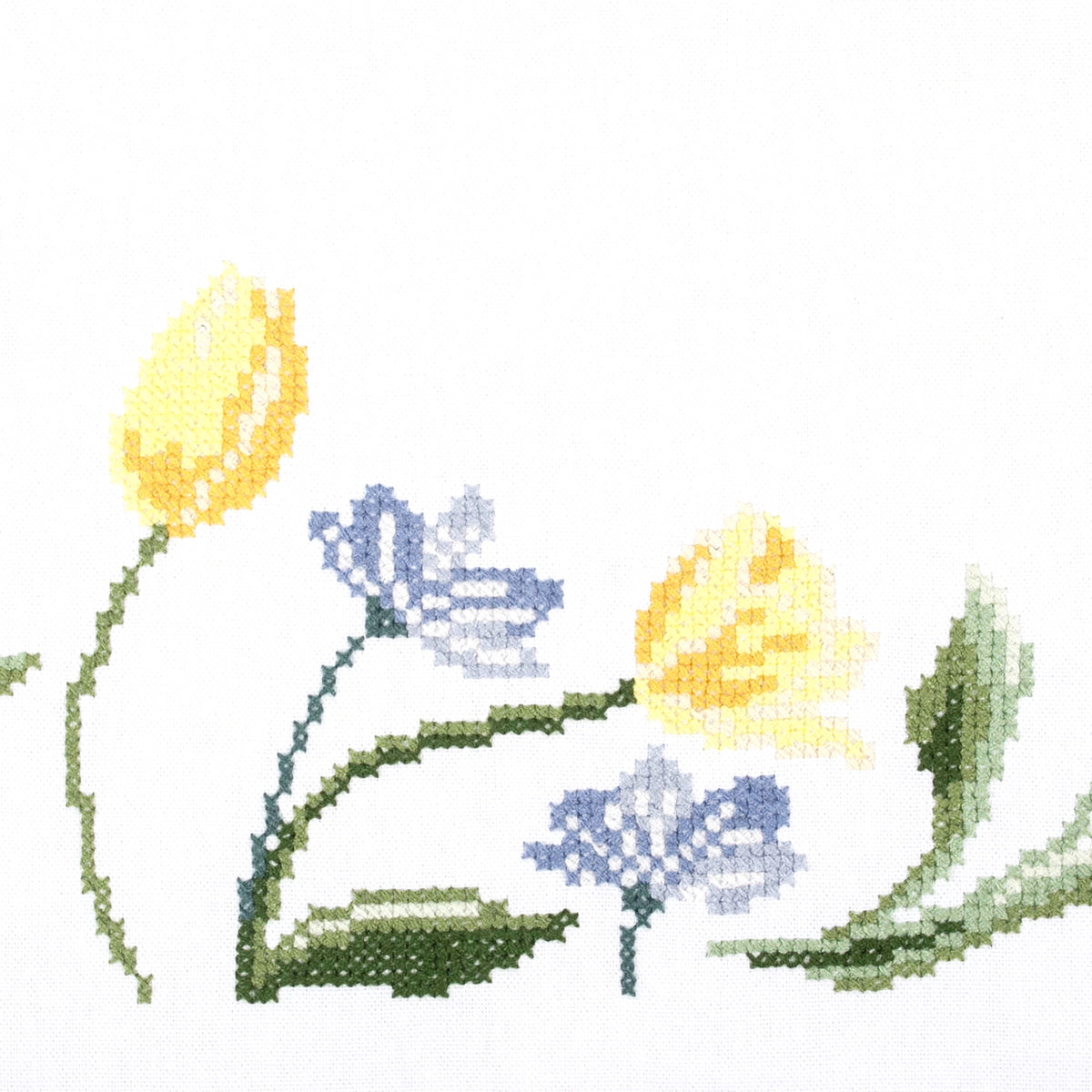 Trimits Tulips cross stitch table runner kit with printed design