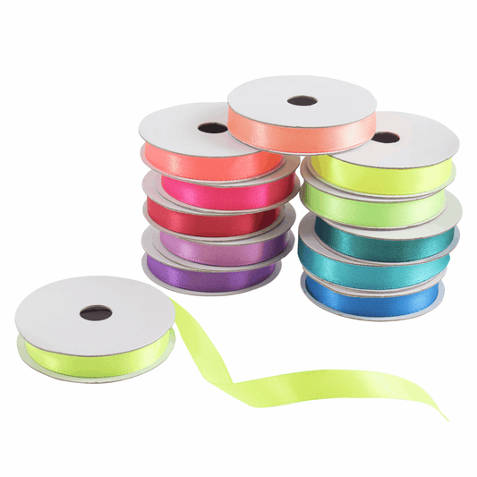 Trimits Neon Brights Satin Ribbon Bag - 2m x 10mm (Pack of 12)
