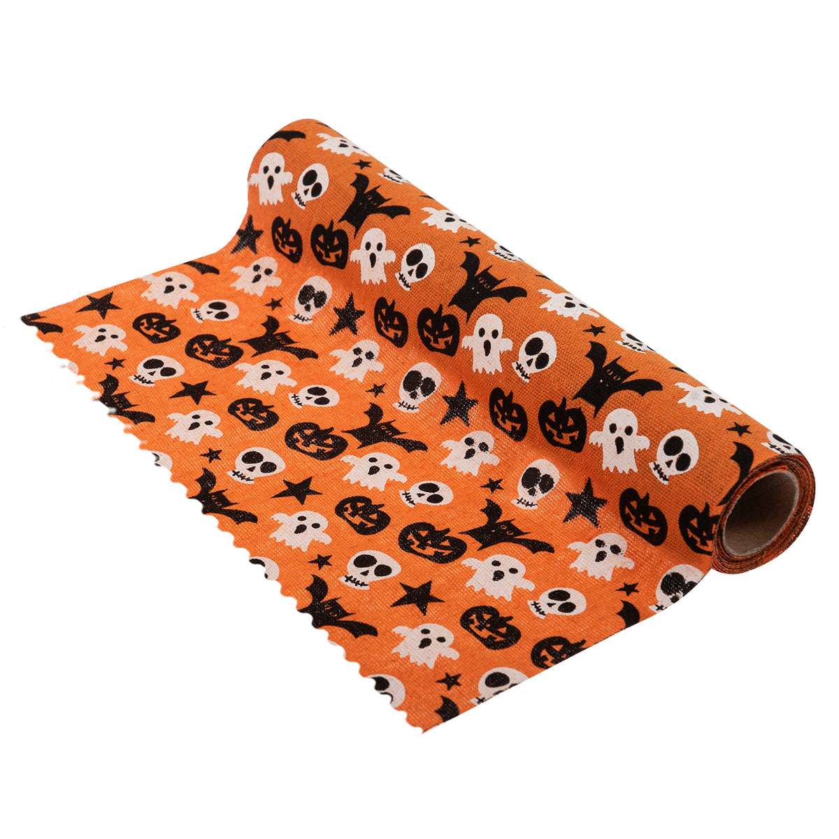 Orange Halloween fabric roll with halloween print