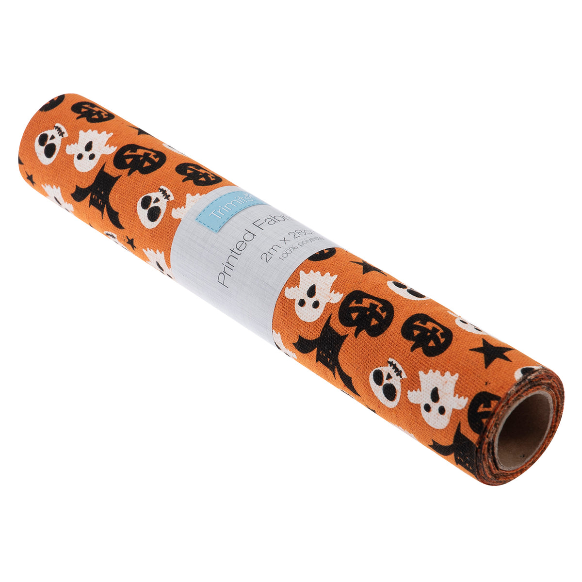 Orange Halloween fabric roll with halloween print