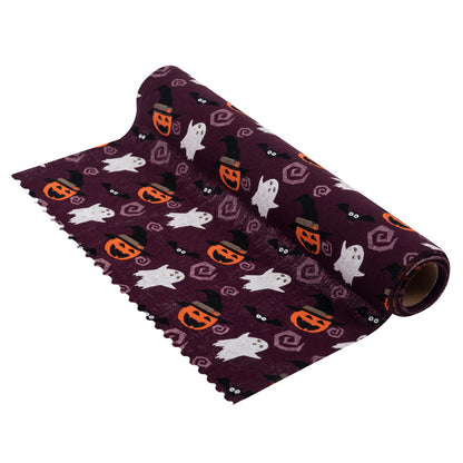 Purple Halloween fabric roll with spooky print