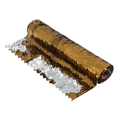 Gold/Silver reversible flip sequin fabric roll