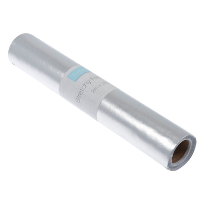 Silver stretch metallic fabric roll