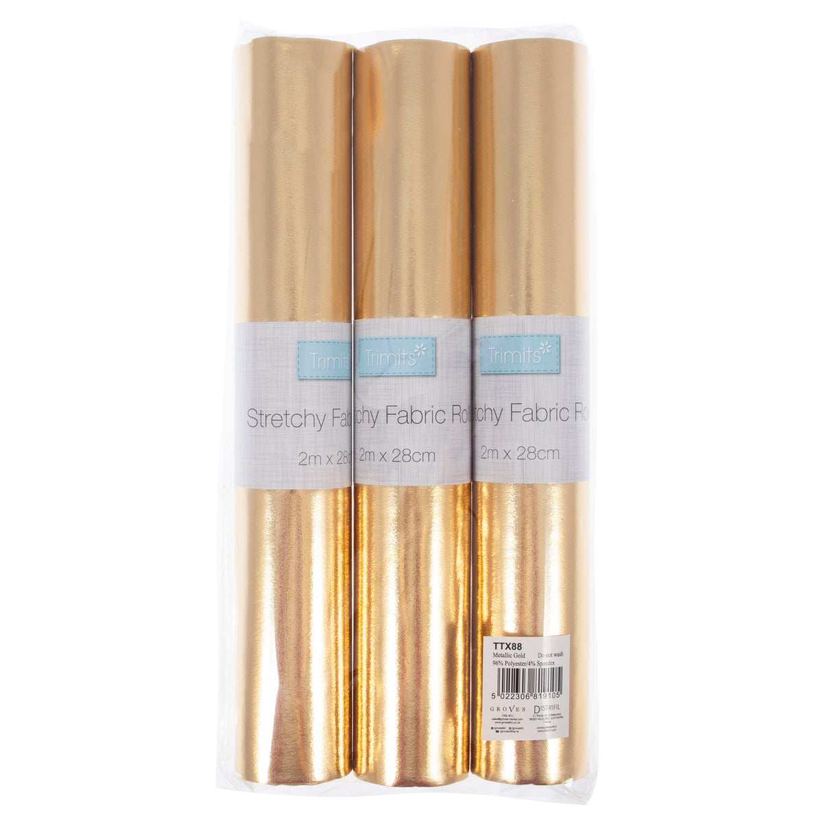 Gold stretch metallic fabric roll