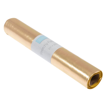 Gold stretch metallic fabric roll