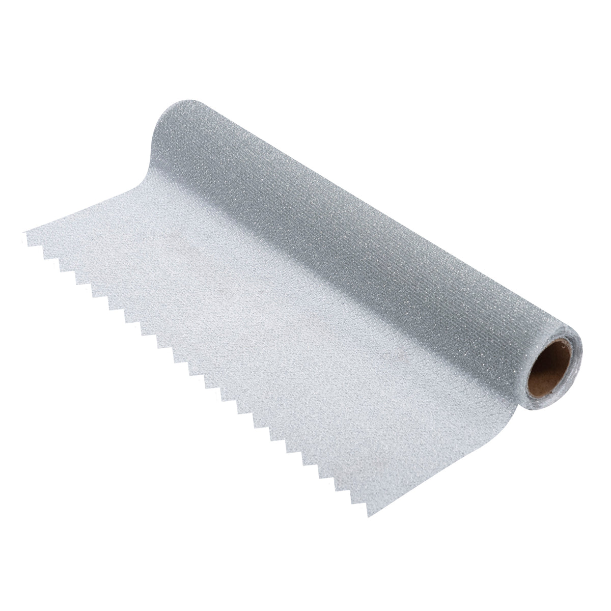 Silver stretch glitter fabric roll