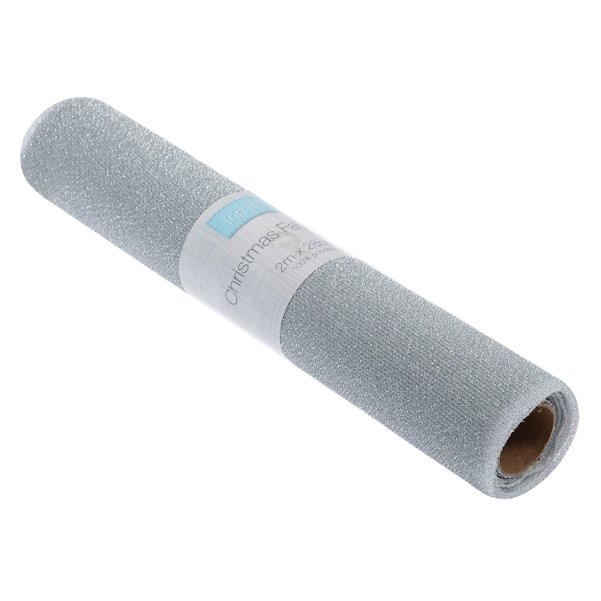Silver stretch glitter fabric roll