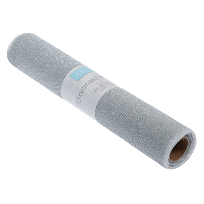 Silver stretch glitter fabric roll