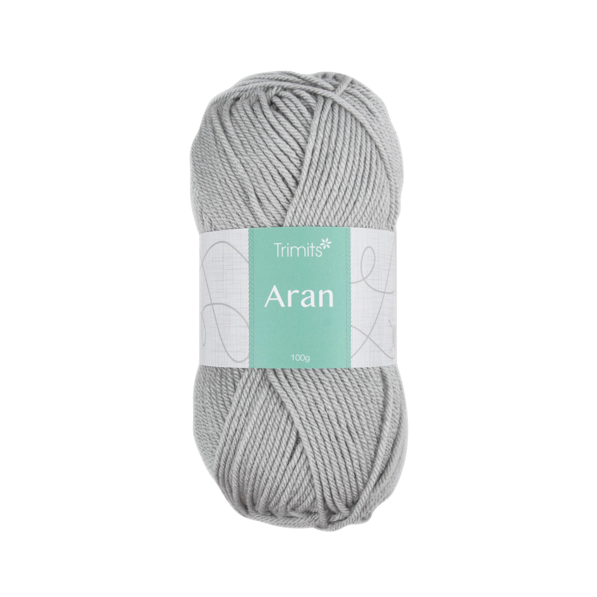 Ball of grey Trimits Aran yarn
