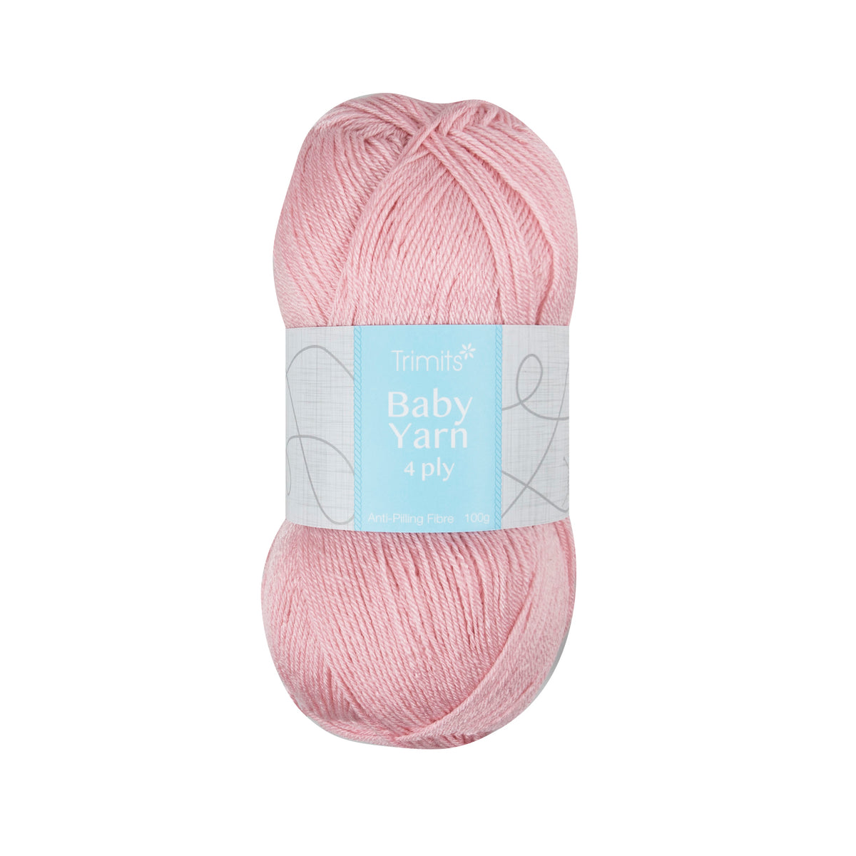 Ball of baby pink Trimits Baby 4 ply yarn