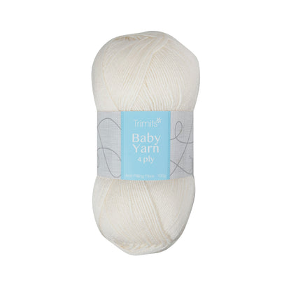 Ball of cream Trimits Baby 4 ply yarn