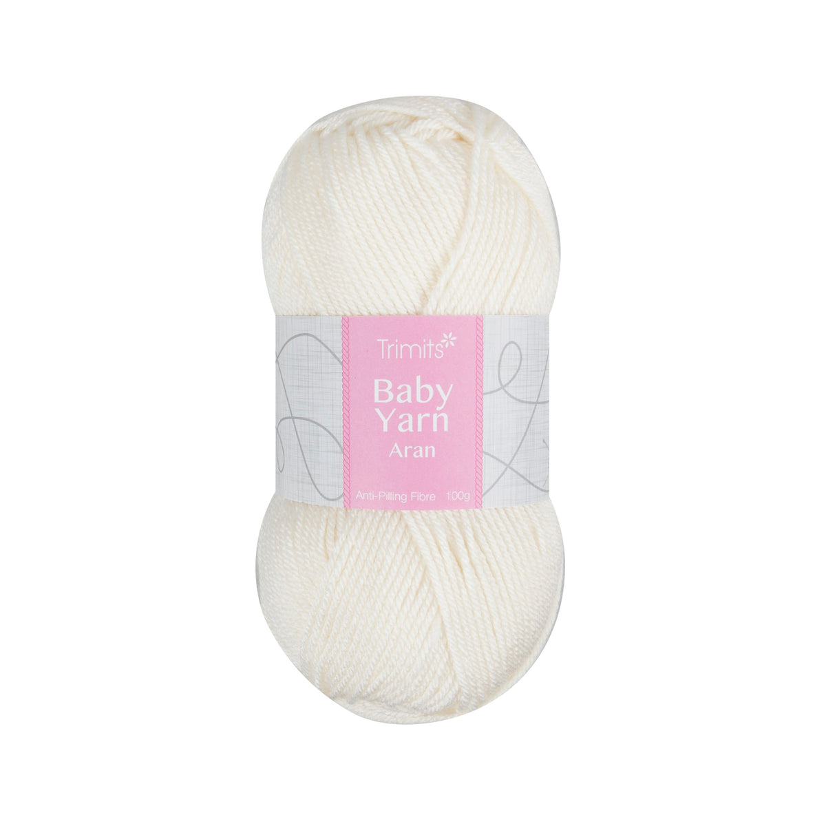 Ball of cream Trimits Baby Aran yarn
