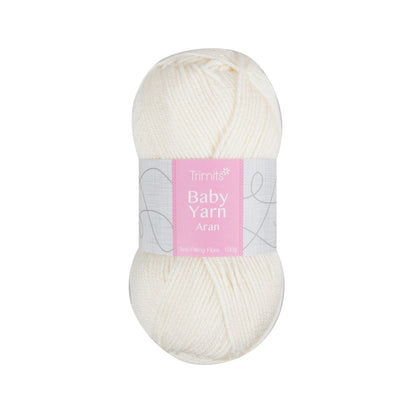 Ball of cream Trimits Baby Aran yarn
