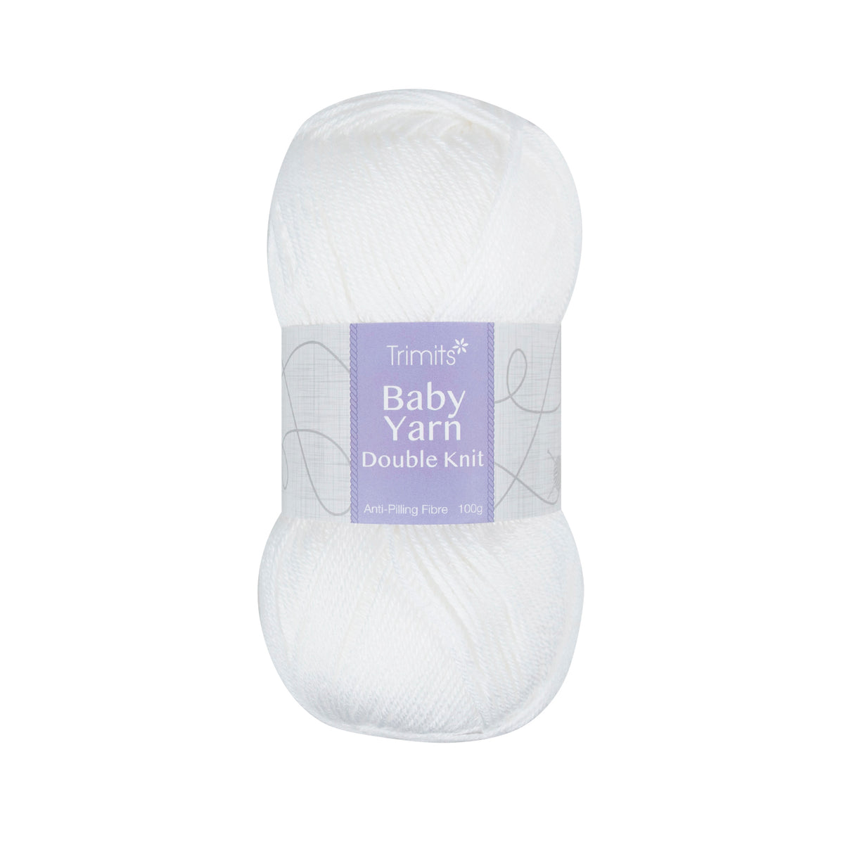 Ball of white Trimits baby double knitting yarn