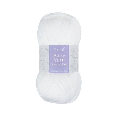 Ball of white Trimits baby double knitting yarn