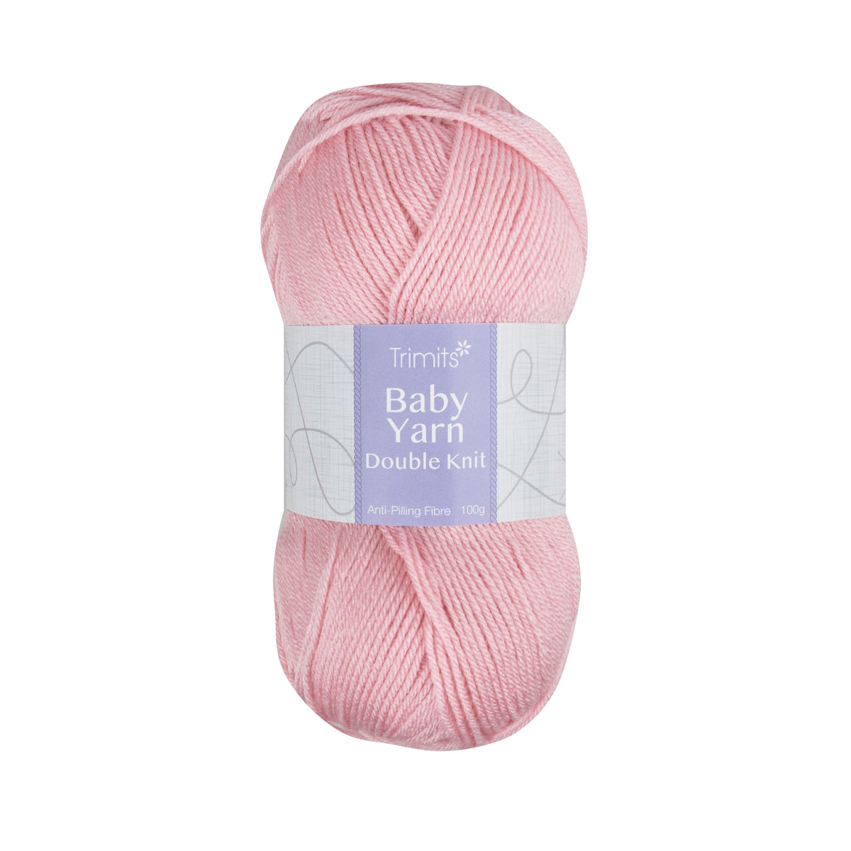 Ball of baby pink Trimits baby double knitting yarn