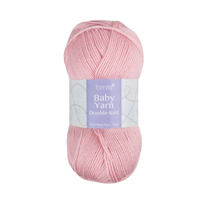 Ball of baby pink Trimits baby double knitting yarn