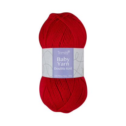 Ball of red Trimits baby double knitting yarn