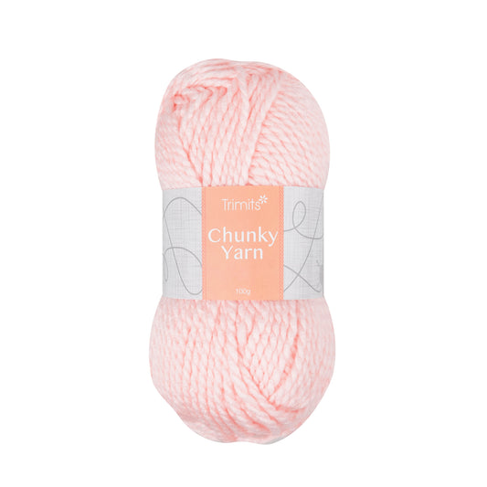 Ball of pink Trimits chunky knitting yarn