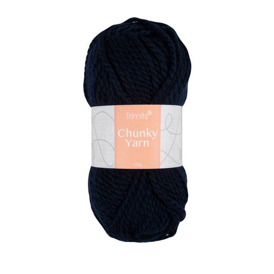 Ball of navy Trimits chunky knitting yarn