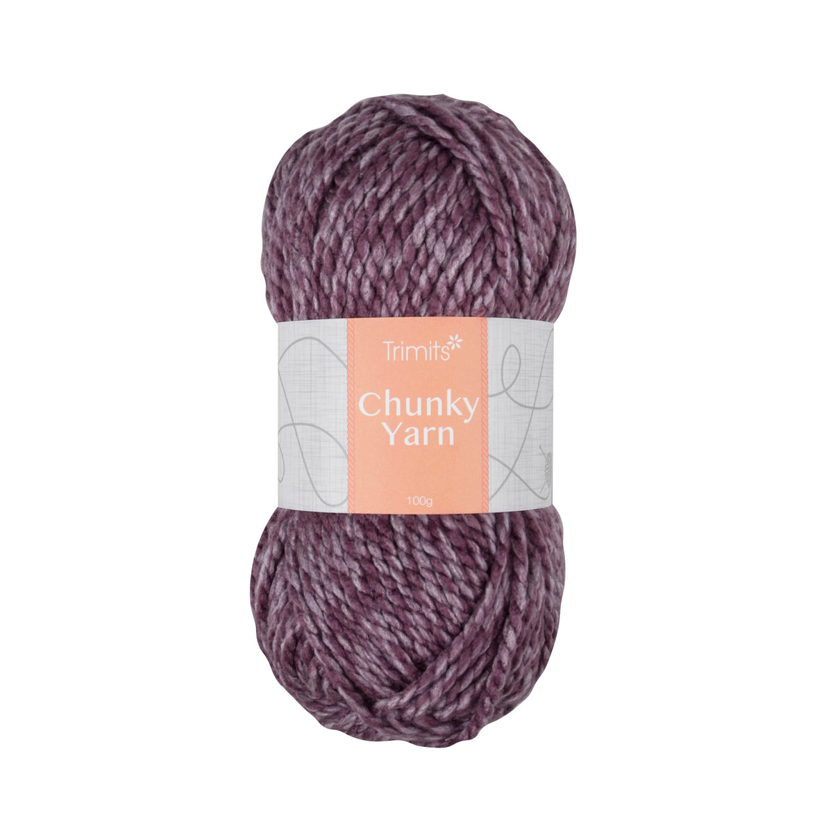Ball of heather Trimits chunky knitting yarn