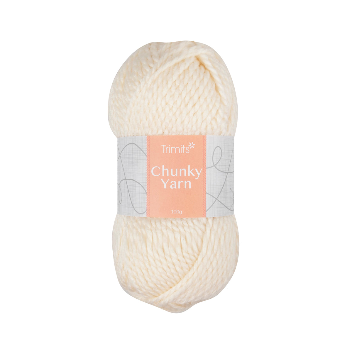 Ball of ivory Trimits chunky knitting yarn