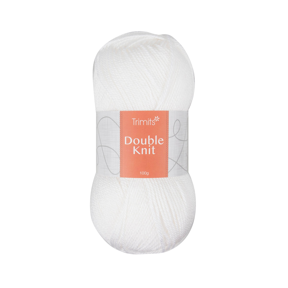 Ball of white Trimits double knitting yarn