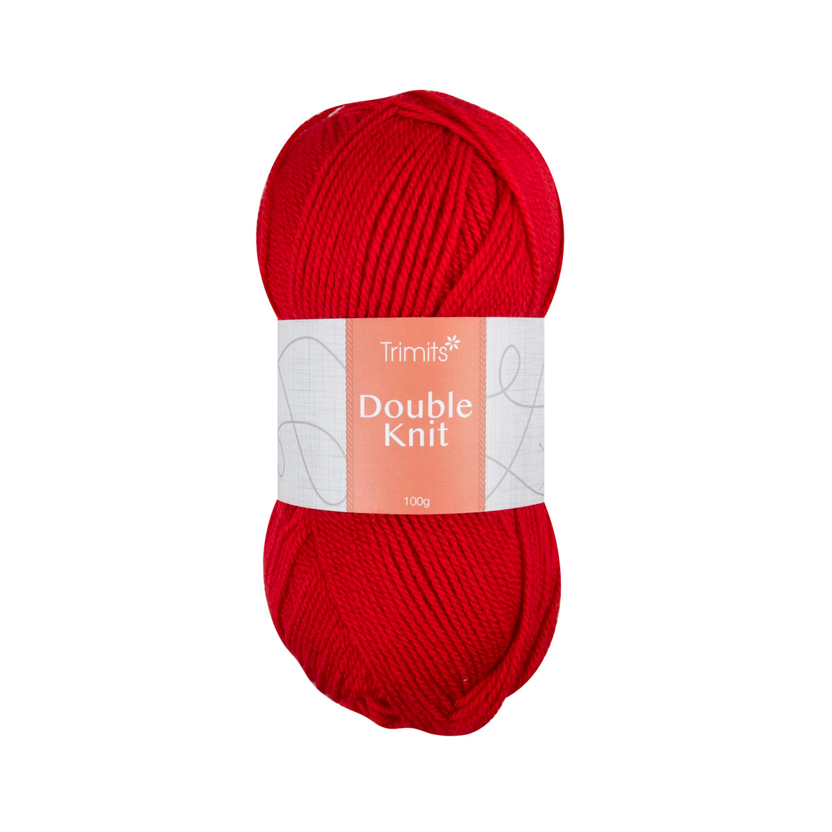 Ball of red Trimits double knitting yarn