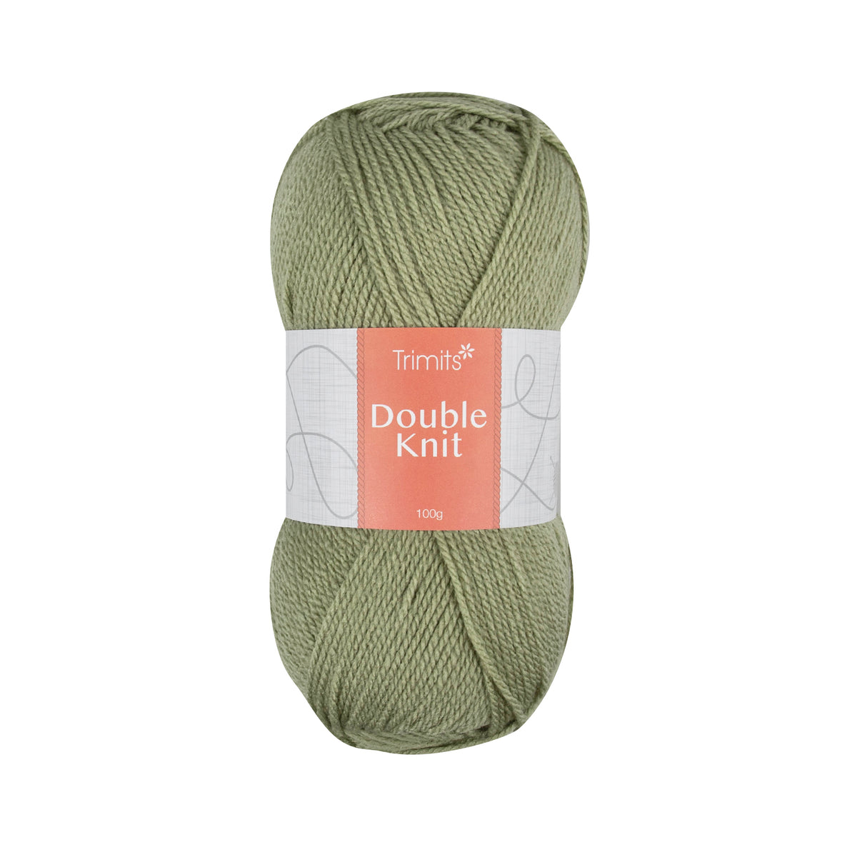Ball of sage green Trimits double knitting yarn