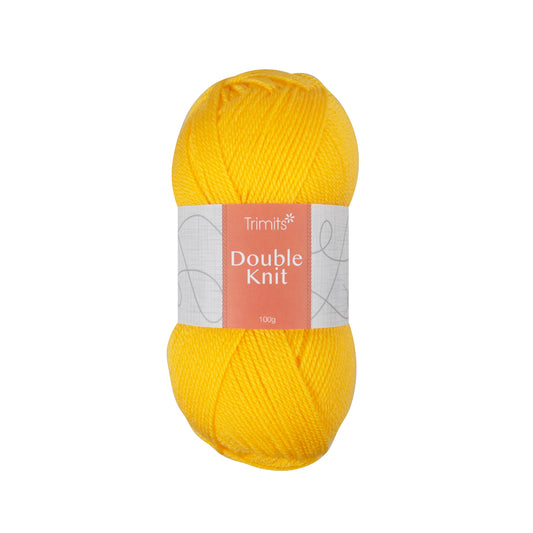 Ball of yellow Trimits double knitting yarn