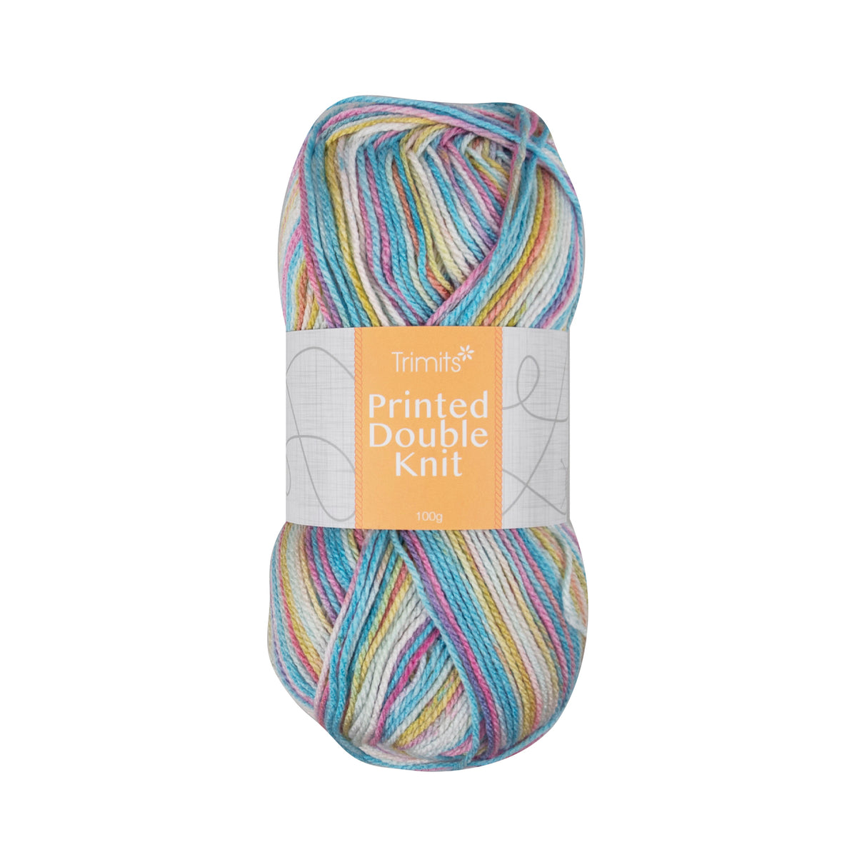 Ball of Trimits Print double knitting yarn in Colour Burst