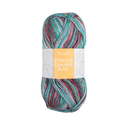 Ball of Trimits Print double knitting yarn in Berry