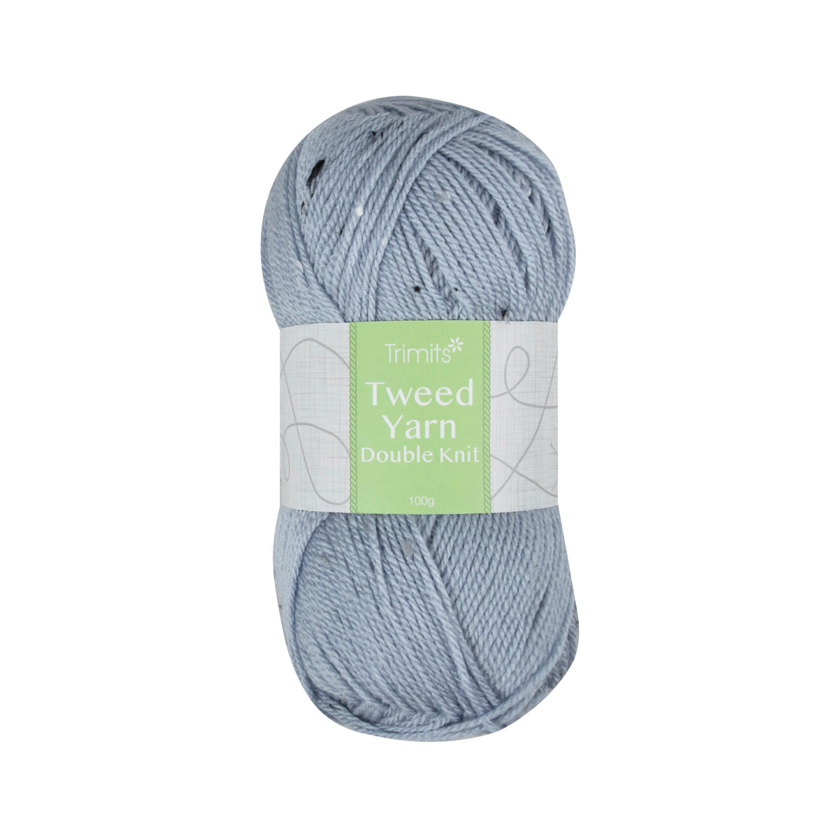 Ball of Trimits Tweed double knitting yarn in Grey