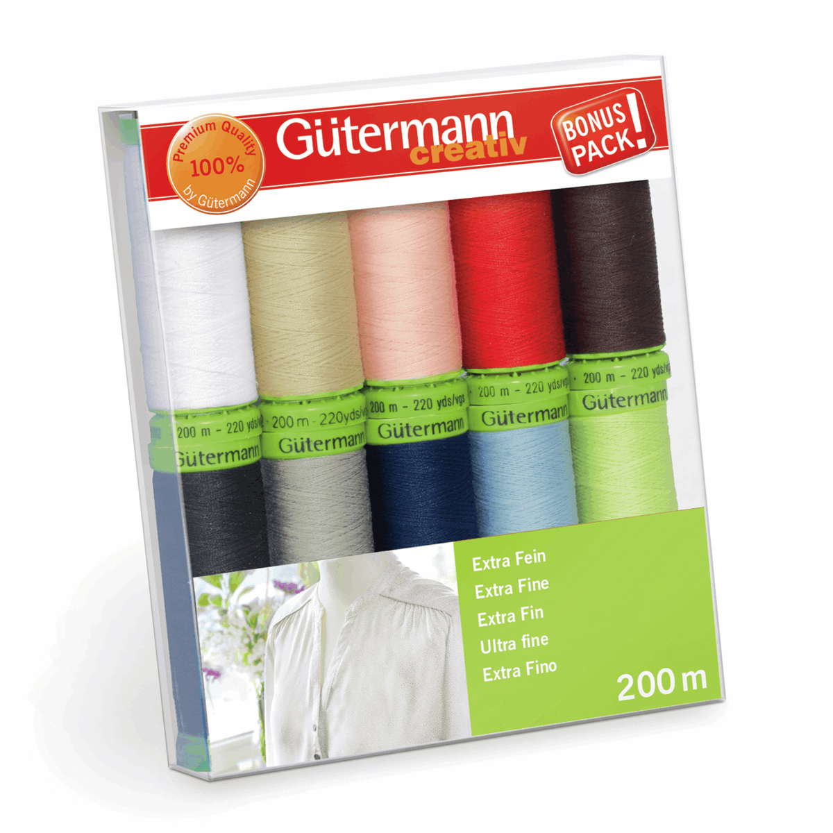 Gutermann Thread Set Sew-All Extra Fine 200 10 x 200m Assorted