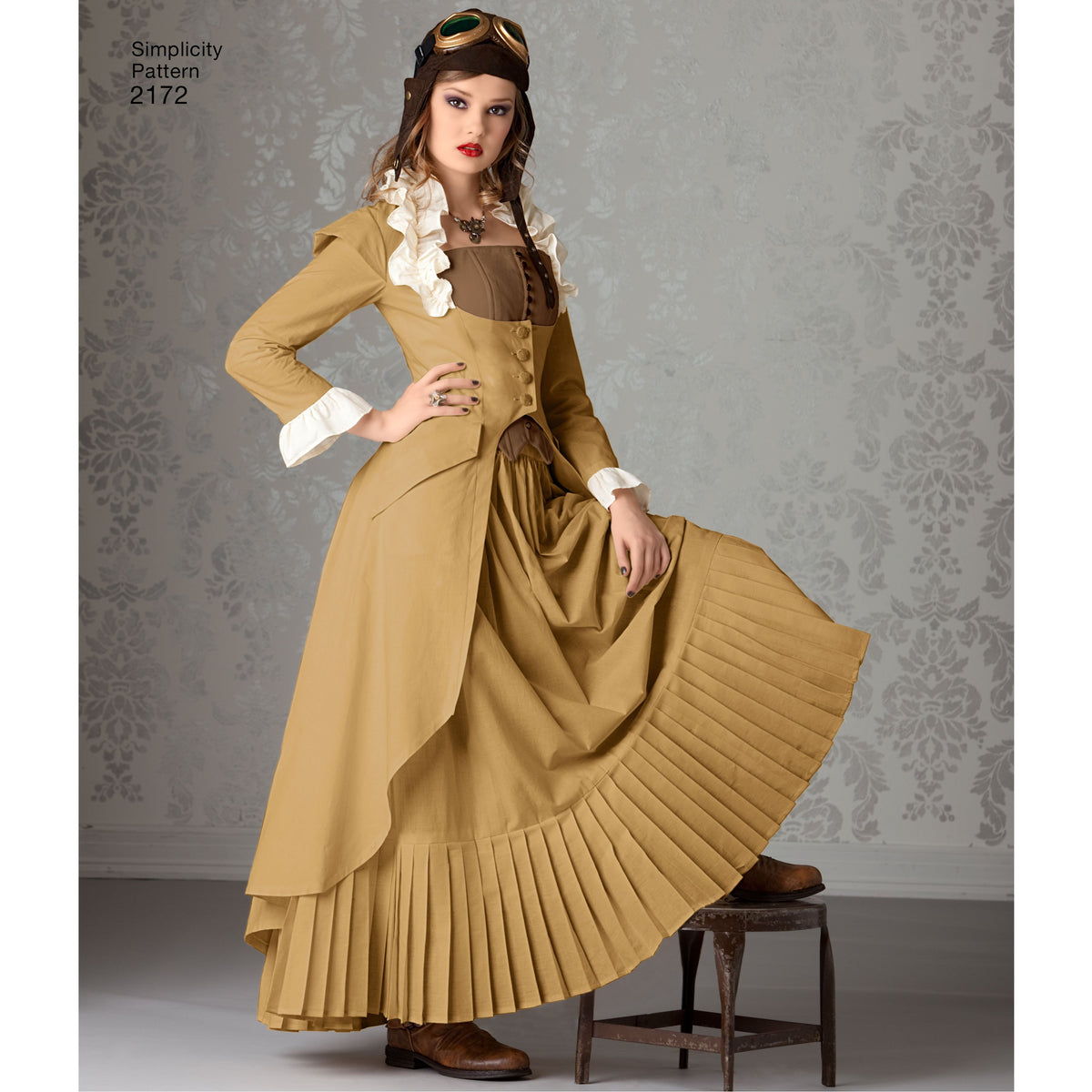Simplicity S2172 sewing pattern envelope showing misses' steampunk costume