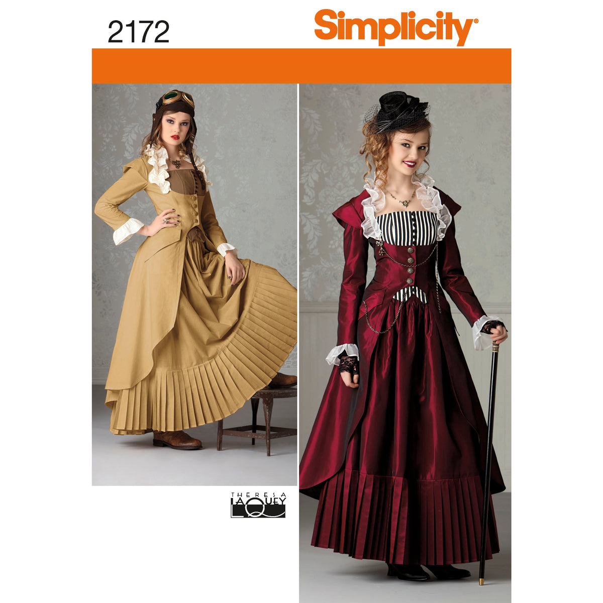 Simplicity S2172 sewing pattern envelope showing misses' steampunk costume