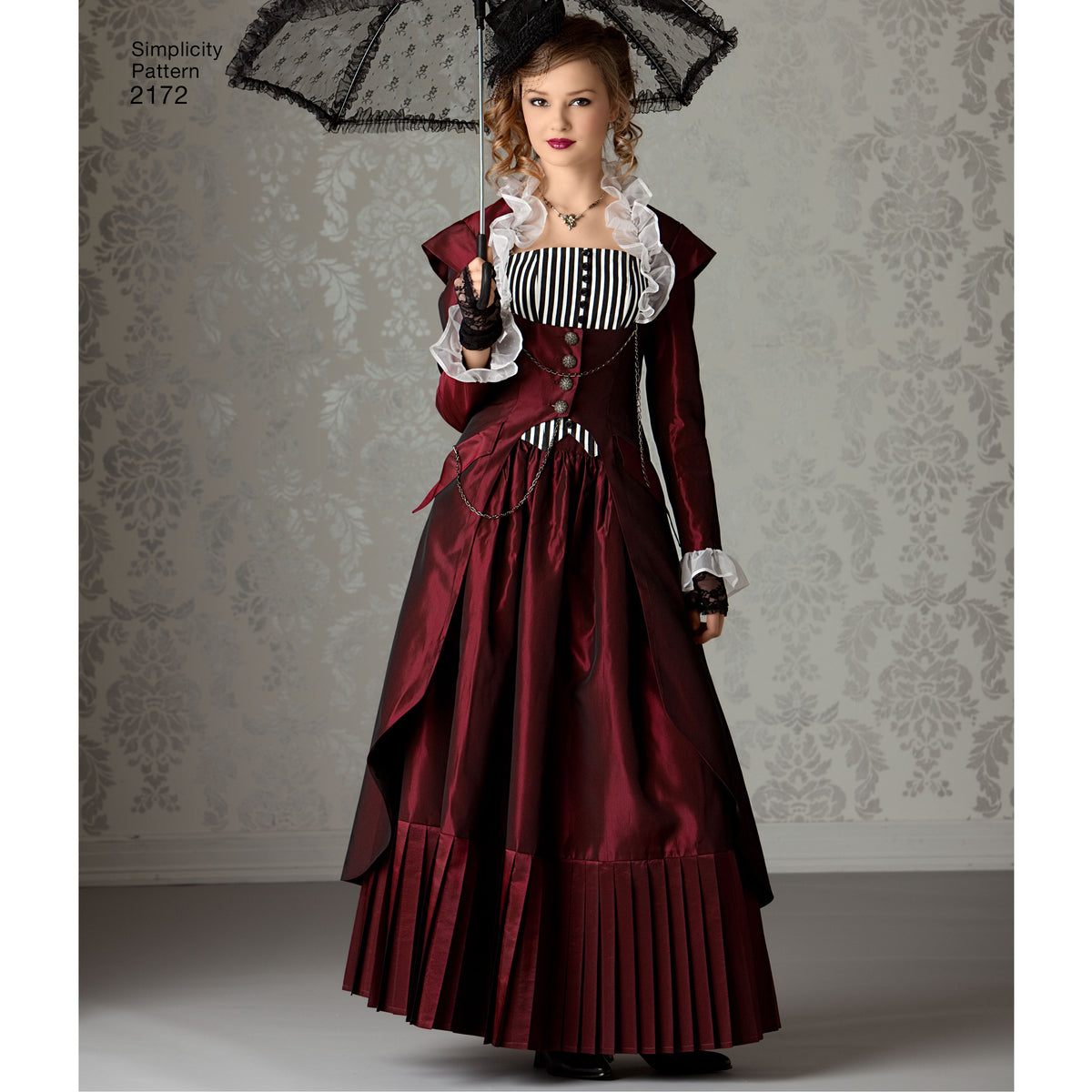 Simplicity S2172 sewing pattern envelope showing misses' steampunk costume