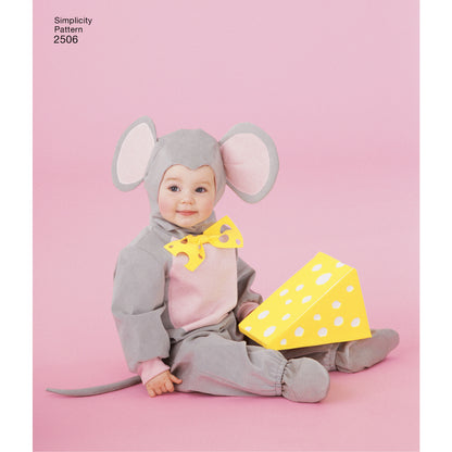 Simplicity S2506 sewing pattern envelope showing toddlers' animal costumes