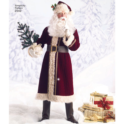 Simplicity S2542 sewing pattern envelope showing adult christmas costumes