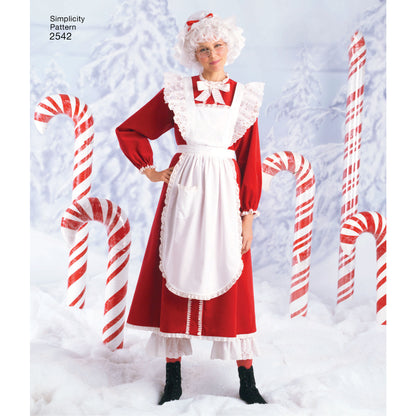 Simplicity S2542 sewing pattern envelope showing adult christmas costumes