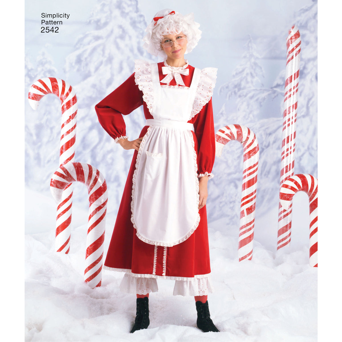 Simplicity S2542 sewing pattern envelope showing adult christmas costumes
