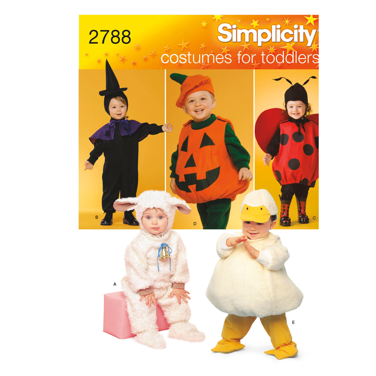 Simplicity S2788 sewing pattern envelope showing toddlers' costumes