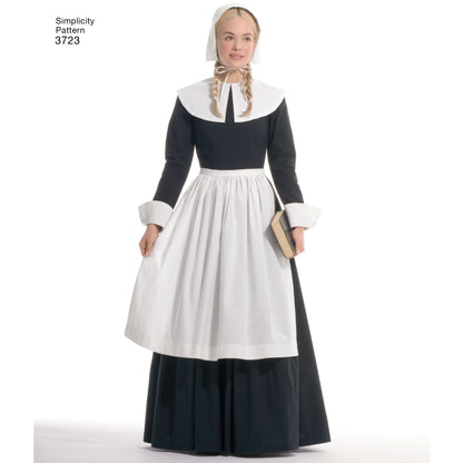 Simplicity S3723 sewing pattern envelope showing misses' historical costume dresses