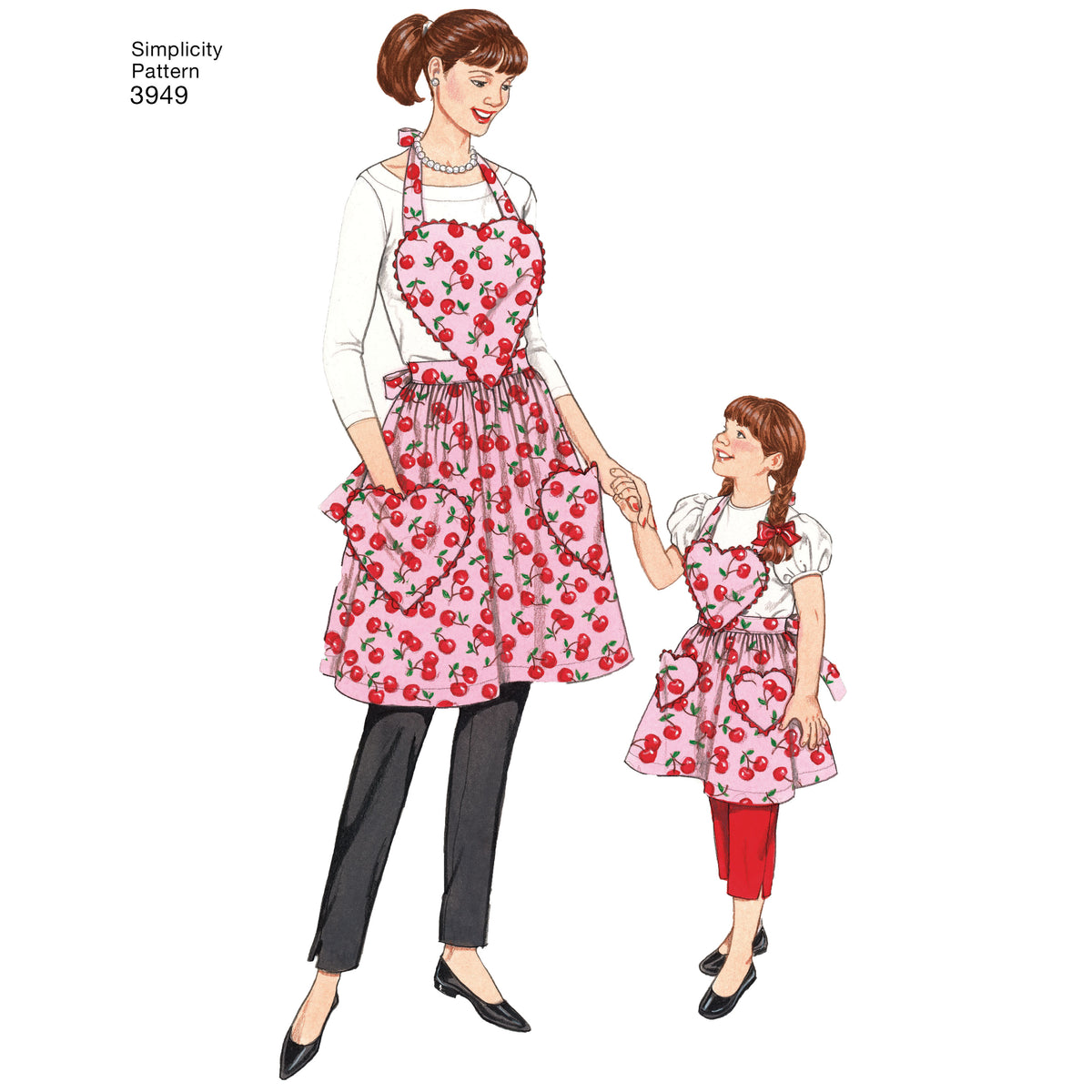 Simplicity S3949 sewing pattern envelope showing aprons