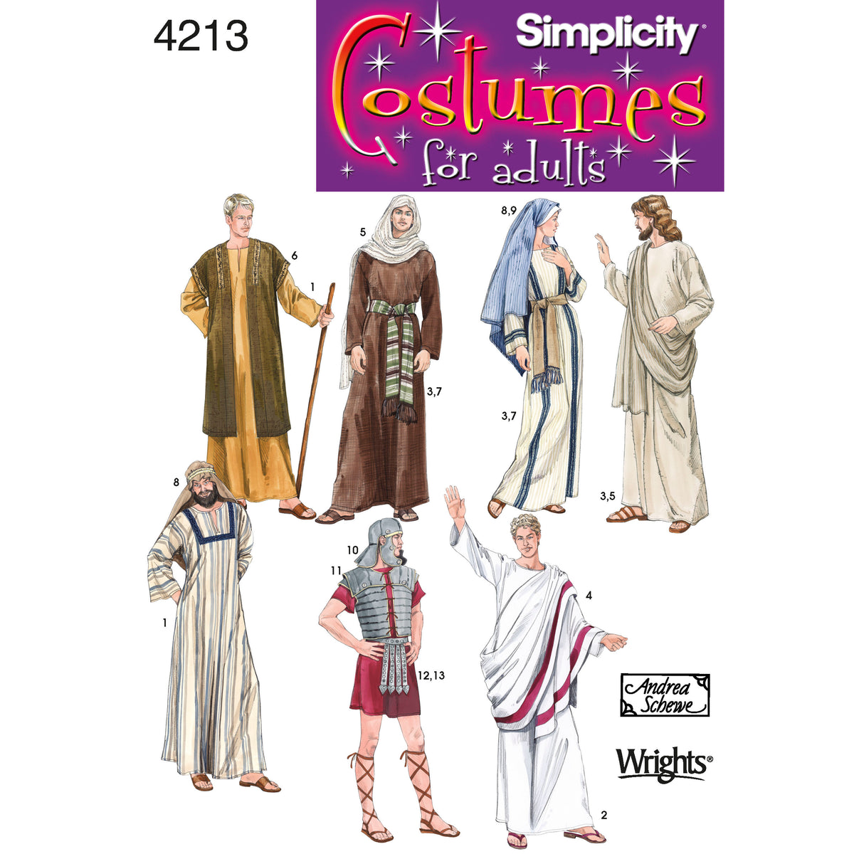 Simplicity S4213 sewing pattern envelope showing adult Easter costumes